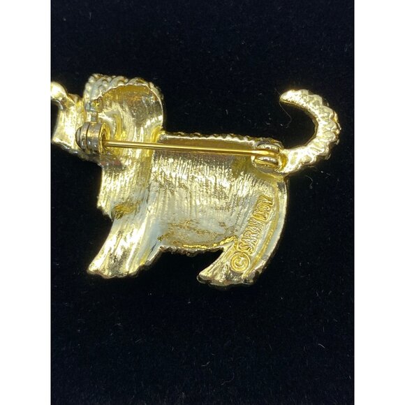 Vintage Sarah Coventry Gold-Tone Dog Brooch With Rope Detailing J0260 - Picture 7 of 12